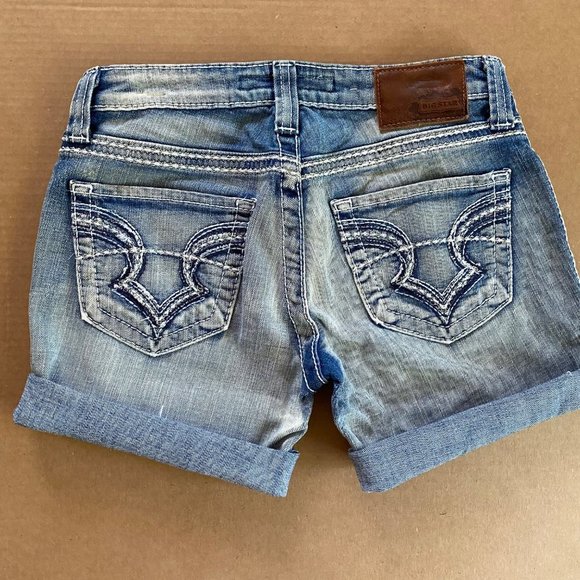 Big Star Casey K low rise‎ cut off roll cuff shorts sz 26 xl - Picture 1 of 7